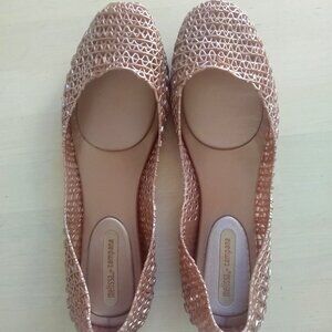 Melissa + Capana slip on flats shoes. Metallic Rose size 9